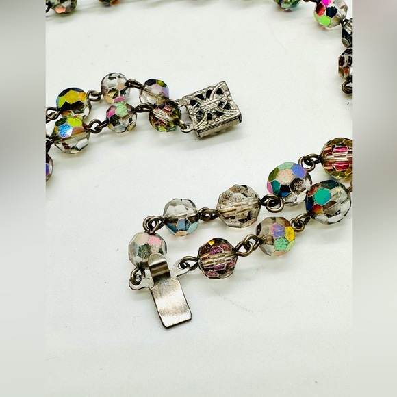 Vintage Deco Iridescent Borealis Bead Necklace - Picture 10 of 12